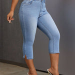 Side Slit Skinny Jeans with Pockets Trendsi