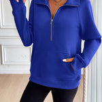 Ivy Lane Half Zip Raglan Sleeve Sweatshirt - All Mine Now Clothing