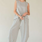 Davi & Dani Drawstring Hem Round Neck Tank and Pants Set - All Mine Now Clothing