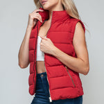 Snobbish Zip Up Turtleneck Vest with Pockets Trendsi