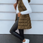 Plus Size Zip Up Hooded Vest Coat - All Mine Now Clothing