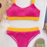 Color Block Scoop Neck Bikini Set - All Mine Now Clothing