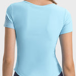 Millennia Notched Short Sleeve Active T-Shirt - All Mine Now Clothing