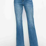 bytos Full Size Cat's Whiskers Mid Rise Bootcut Jeans Trendsi