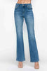 bytos Full Size Cat's Whiskers Mid Rise Bootcut Jeans Trendsi