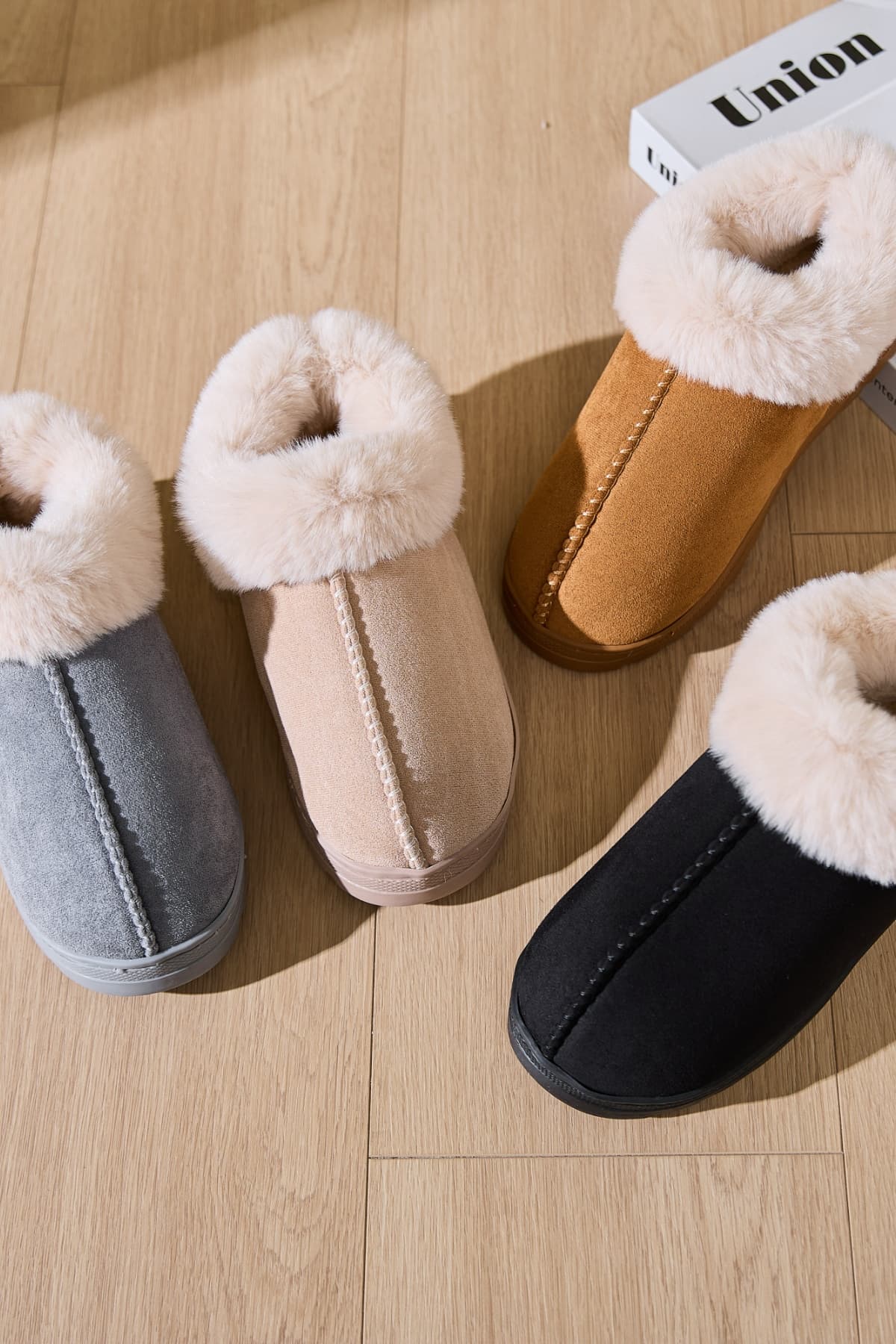 Faux Fur Round Toe Platform Slippers - All Mine Now Clothing