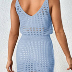 Openwork V-Neck Sleeveless Cover Up Dress - All Mine Now Clothing