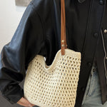 Openwork Woven Tote Bag - All Mine Now Clothing