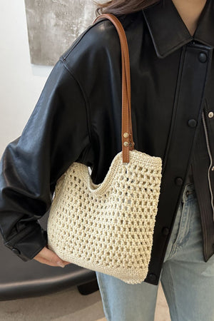 Openwork Woven Tote Bag - All Mine Now Clothing