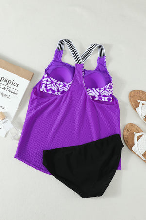 Scoop Neck Wide Strap Tankini Set - All Mine Now Clothing