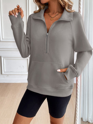 Ivy Lane Half Zip Raglan Sleeve Sweatshirt - All Mine Now Clothing