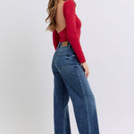 Judy Blue Full Size Raw Hem Mid Rise Jeans Trendsi