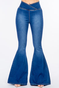 American Bazi High Waist Pull On Flare Jeans - All Mine Now Clothing