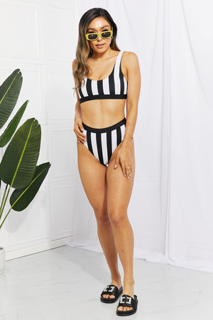 Striped Tank High Waist Bikini - All Mine Now Clothing