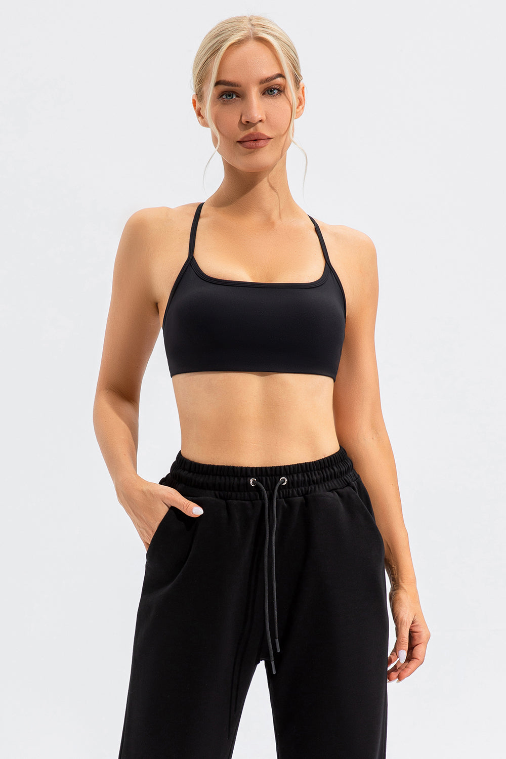 Crisscross Spaghetti Strap Active Cami - All Mine Now Clothing