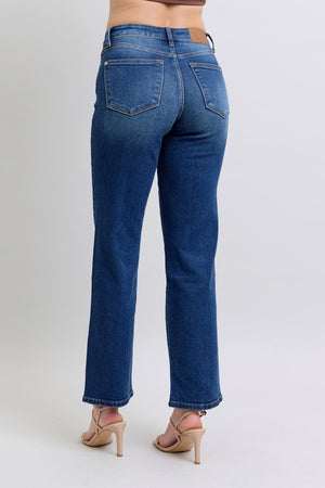 Judy Blue Full Size Side Seam Detail Straight Jeans with Pockets - All Mine Now Clothing