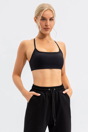 Crisscross Spaghetti Strap Active Cami - All Mine Now Clothing