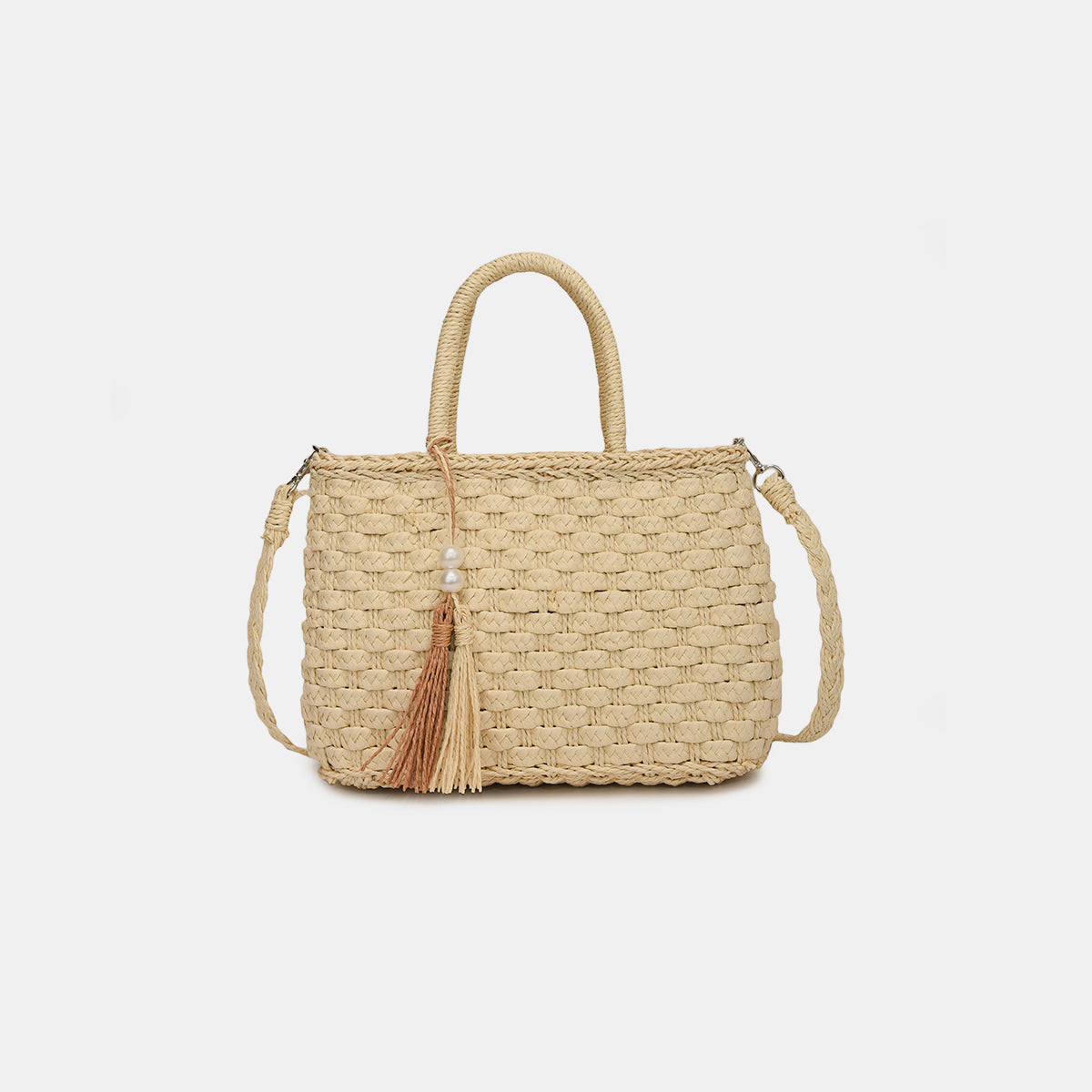 Braided Strap Paper Weave Shoulder Bag - All Mine Now Clothing