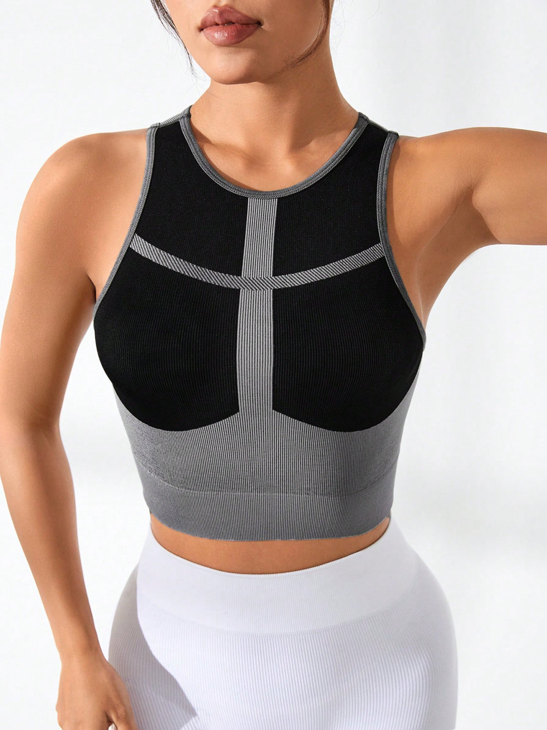 Color Block Round Neck Active Tank - All Mine Now Clothing