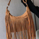 Suede Fringe Adjustable Strap Shoulder Bag - All Mine Now Clothing