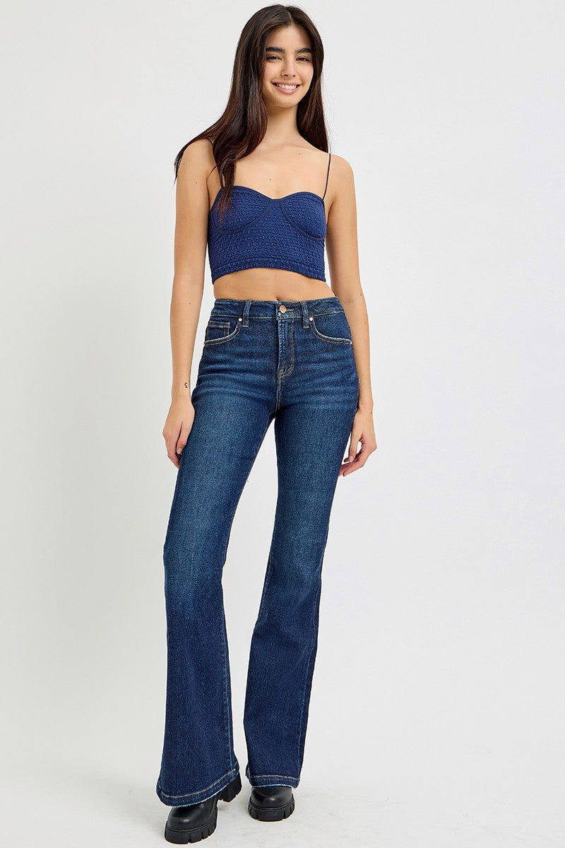 RISEN Full Size High Rise Flare Jeans with Pockets - All Mine Now Clothing