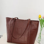 Textured PU Leather Handbag - All Mine Now Clothing