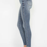 Judy Blue Full Size Tummy Control Contrast Wash Skinny Jeans Trendsi