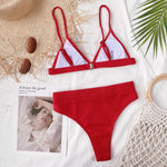 Spaghetti Strap Ribbed Bikini Set - All Mine Now Clothing