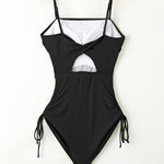 Drawstring Spaghetti Strap One-Piece Swimwear - All Mine Now Clothing