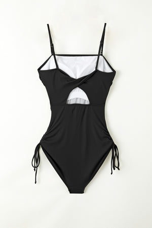 Drawstring Spaghetti Strap One-Piece Swimwear - All Mine Now Clothing