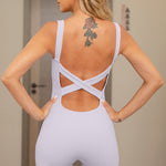 Crisscross Wide Strap Active Romper - All Mine Now Clothing