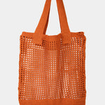 Fame Pointelle Knit Crochet Tote Bag - All Mine Now Clothing