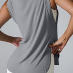 Slit Round Neck Active Tank - All Mine Now Clothing