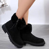 Suede Faux Fur Boots with Side Zipper - All Mine Now Clothing