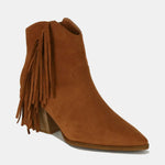 Beast Fashion Suede Fringe Point Toe Ankle Boots - All Mine Now Clothing