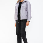 How Dare U Drawstring Hem PU Leather Zip Up Jacket - All Mine Now Clothing