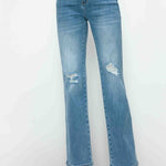 bytos Full Size Distressed High Rise Straight Jeans - All Mine Now Clothing