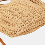 Fame Crochet Knit Convertible Tote Bag with Tassel - All Mine Now Clothing