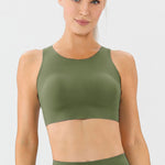 Round Neck Wide Strap Active Bra - All Mine Now Clothing