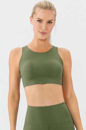 Round Neck Wide Strap Active Bra - All Mine Now Clothing