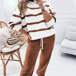 Striped Round Neck Long Sleeve Top and Pants Set - All Mine Now Clothing