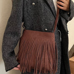 Suede Fringe Shoulder Bag - All Mine Now Clothing