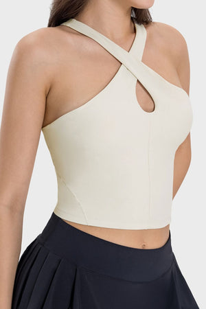 Millennia Crisscross Grecian Neck Active Cami - All Mine Now Clothing