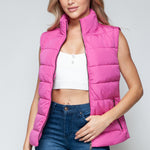 Snobbish Zip Up Turtleneck Vest with Pockets - All Mine Now Clothing