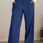 Drawstring Elastic Waist Wide Leg Pants - All Mine Now Clothing