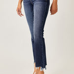 Risen Full Size Frayed Hem Cropped Straight Jeans Trendsi