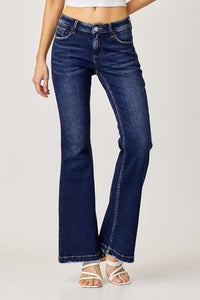 RISEN Full Size Low Rise Flare Jeans Trendsi