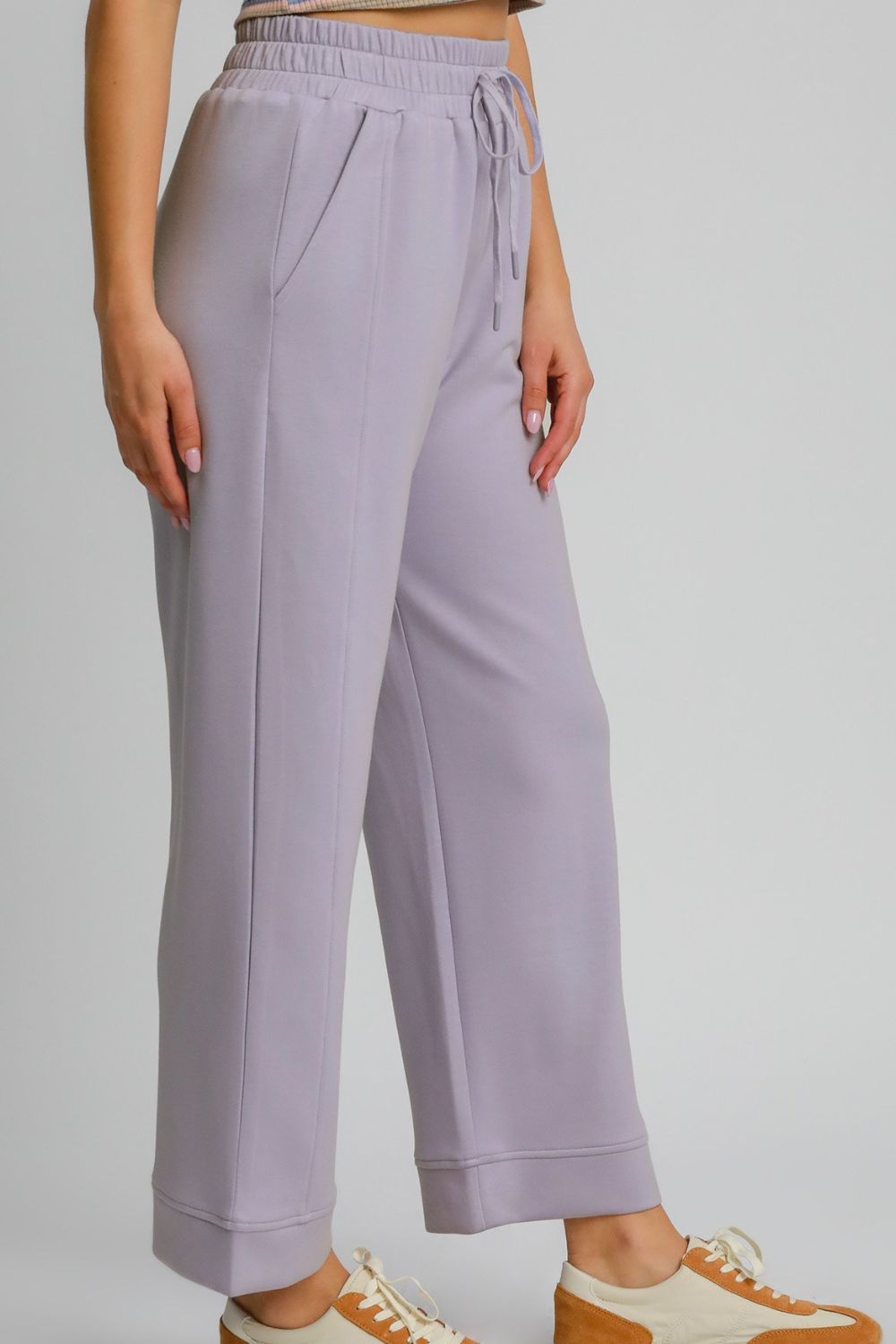 Umgee Drawstring Elastic Waist Wide Leg Pants - All Mine Now Clothing