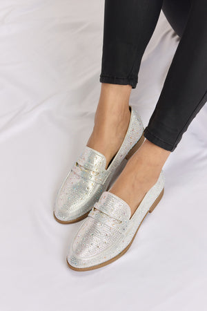 Forever Link Rhinestone Point Toe Loafers - All Mine Now Clothing