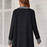 Houndstooth Button Up Long Sleeve Cardigan - All Mine Now Clothing